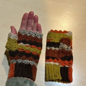 Handmade fingerless mittens